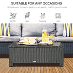 Outdoor and Garden-Patio Coffee Table, Large Side Table, Hand-Woven PE Rattan, Weather Resistant Wicker, Outdoor Furniture for Garden Black - Outdoor Style Company