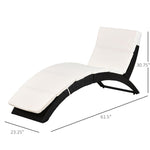 Outdoor and Garden-Patio Foldable Wicker Chaise Lounge, PE Rattan Outdoor Lounge Chair, Recliner Bed with Cushion for Garden, Backyard, Lawn, Beige - Outdoor Style Company