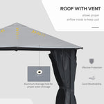 Outdoor and Garden-Patio Gazebo 10' x 10' Outdoor Soft Top Canopy Tent with Zippered Mesh Sidewalls, Privacy Curtains, Netting Black - Outdoor Style Company