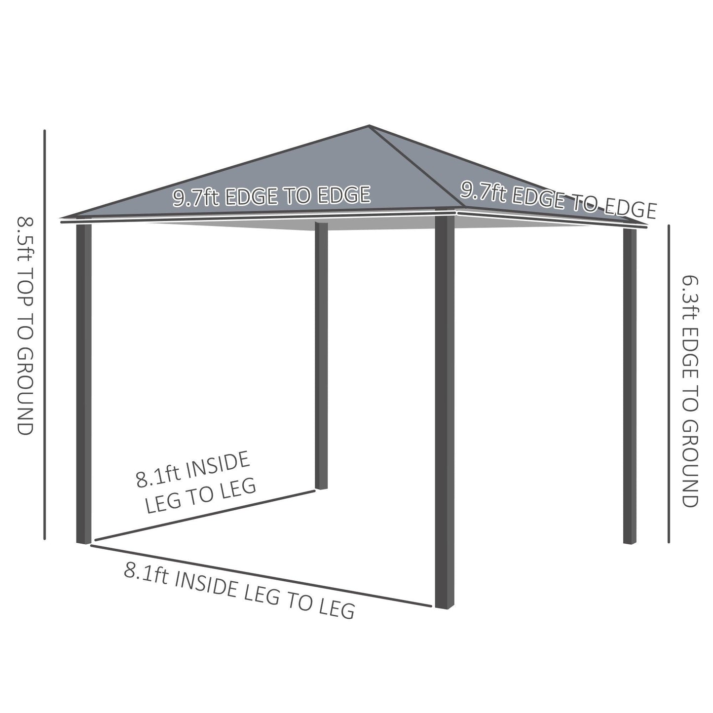 Outdoor and Garden-Patio Gazebo 10' x 10' Outdoor Soft Top Canopy Tent with Zippered Mesh Sidewalls, Privacy Curtains, Netting Black - Outdoor Style Company