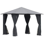 Outdoor and Garden-Patio Gazebo 10' x 10' Outdoor Soft Top Canopy Tent with Zippered Mesh Sidewalls, Privacy Curtains, Netting Black - Outdoor Style Company