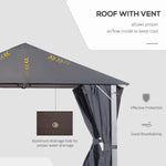 Outdoor and Garden-Patio Gazebo 10' x 10' Outdoor Soft Top Canopy Tent with Zippered Mesh Sidewalls, Privacy Curtains, Netting, Dark Grey - Outdoor Style Company