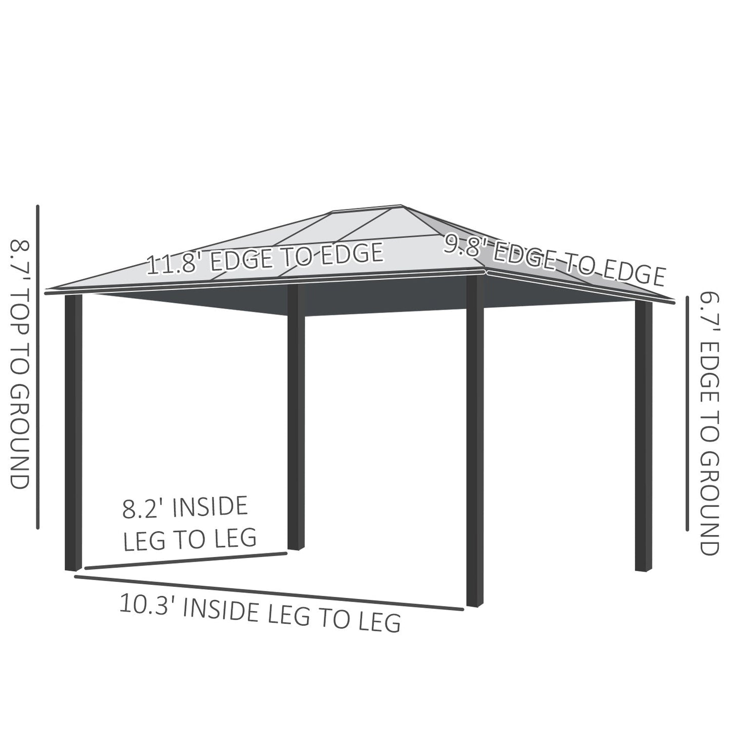 Outdoor and Garden-Patio Gazebo Canopy 12' x 10' Hardtop Luxury Gazebo with Curtains - Outdoor Style Company