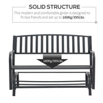 Outdoor and Garden-Patio Glider Bench Outdoor Swing Rocking Chair Loveseat with Power Coated Sturdy Steel Frame, Black - Outdoor Style Company