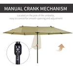 Outdoor and Garden-Patio Umbrella 15ft Double-Sided Outdoor Market Extra Large Umbrella with Crank Handle for Deck, Lawn, Backyard and Pool, Tan - Outdoor Style Company