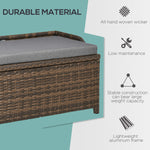 Outdoor and Garden-Patio Wicker Storage Bench, Cushioned Outdoor PE Rattan Patio Furniture, Air Strut Assisted Easy Open,2-In-1 Seat Box with Handles Seat - Outdoor Style Company