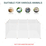 -PawHut 12-Panel Pet Playpen, DIY Small Animal Cage, Open Enclosure Portable Plastic Fence for Bunny Chinchilla Guinea Pig, White - Outdoor Style Company