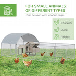 -PawHut 18.7 ft Large Chicken Coop with Waterproof and Anti-UV Cover, Walk-in Chicken Runs, Duck Rabbit Enclosure Pen - Outdoor Style Company