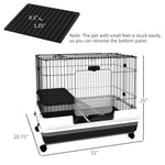 -PawHut 2-Level Small Animal Cage, Rabbit Hutch with Wheels, Removable Tray, Platform & Ramp for Bunny, Chinchillas, Ferret, Hedgehog & Gerbils, Black - Outdoor Style Company