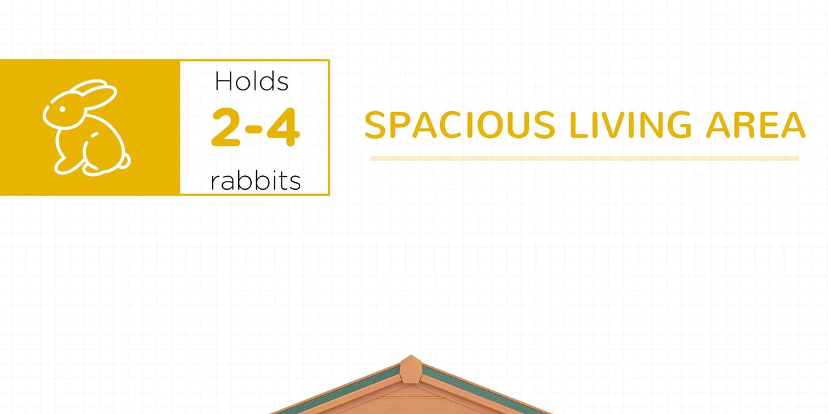 PawHut 2Story Large Wooden Rabbit Hutch Pet House with Ramps, Lockabl