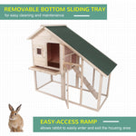 -PawHut 2-tier Wood Rabbit Hutch Backyard Cage Small Animal House with Ramp and Outdoor Run the Perfect Project 55" L - Outdoor Style Company
