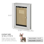 -PawHut 2 Way Locking Dog Door, Aluminum Doggy Pet Door for Wall, Fast Installation, Locking Panel, Weatherproof, for Pets up to 55 lbs - Outdoor Style Company
