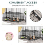 -PawHut 22 Panels Pet Playpen, Small Animal Cage, Portable Metal Wire Yard Fence with Door for Rabbit, Chinchilla, Hedgehog & Guinea Pig, Black - Outdoor Style Company