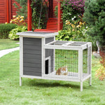 -PawHut 36" Rabbit Hutch Bunny Cage Small Animal House with Weatherproof Roof Romevable Tray and Enclosed Run, Indoor/outdoor - Outdoor Style Company