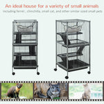 '-PawHut 4-Tier Rolling Small Animal Cage, Pet Hutch for Rabbits, Chinchillas & Ferret with Wheels, Hammock, 4 Platforms & Removable Tray, Silver Gray - Outdoor Style Company