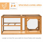 -PawHut 55" Wooden Chicken Coop, Large Chicken Run with Combinable Design, Poultry Pen, Orange - Outdoor Style Company