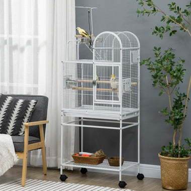 -PawHut 64 Inch Bird Cage Cockatiel Cages for Medium Small Parrots, Budgies, Lovebirds, Parrotlets with Rolling Stand - Outdoor Style Company