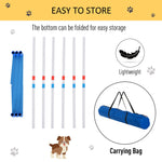-PawHut Agility Weaves Poles, Adjustable Dog Agility Kit Training Course Equipment for Puppy with Storage Bag - Outdoor Style Company
