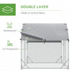 -PawHut Galvanized Large Metal Chicken Coop Cage, Walk-in Enclosure Poultry Hen Run House Playpen Rabbit Hutch with Cover, 9.2' x 6.2' x 6.5', Silver - Outdoor Style Company