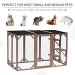 -PawHut Large Wooden Outdoor Cat Enclosure Catio Cage With 3 Platforms 71" x 32" x 44" - Outdoor Style Company