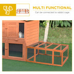 -PawHut Large Wooden Rabbit Hutch Bunny Hutch Small Animal Habitat Enclosure Outdoor Run and Lockable Doors, Natural - Outdoor Style Company