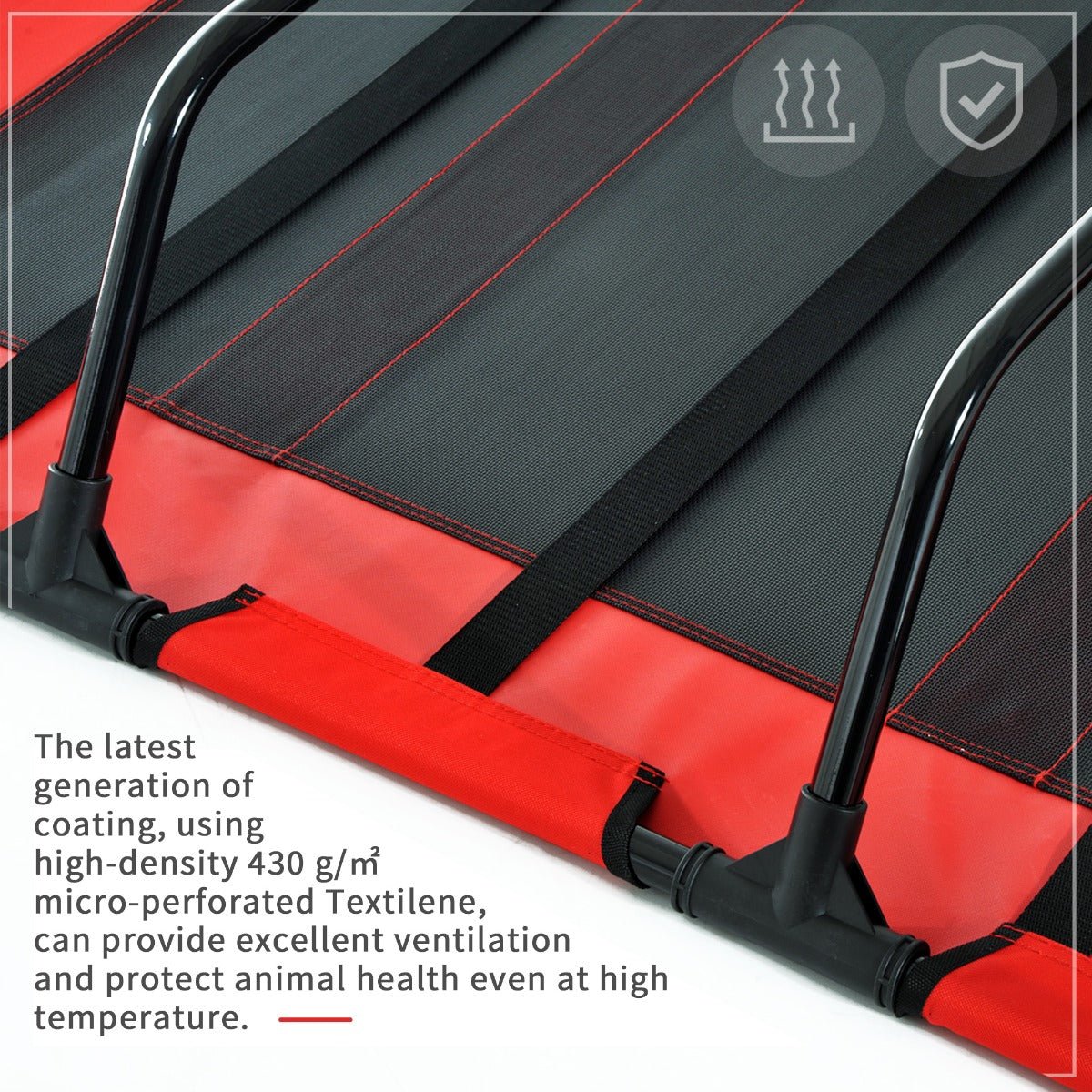 -PawHut Metal Frame Elevated Folding Pet Bed Dog Cot Camping Sleeper Cooling Summer Pet Bed 48" x 46", Red - Outdoor Style Company