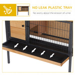 -PawHut Outdoor Rabbit Hutch, Wooden Elevated Pet House, Bunny Cage witn Removeable Tray, 36" L x 17.75" W x 27.5" H, for Small Animal, Natural - Outdoor Style Company