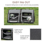 -PawHut Pet Cat Carrier, 39" Portable Soft-Sided Pet Dog Cat Carrier with Divider, 2 Compartments, Soft Cushions & Storage Bag, Gray - Outdoor Style Company