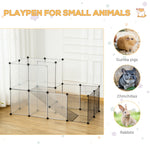 -PawHut Pet Playpen DIY Small Animal Cage, Portable Plastic Yard Fence for Rabbit, Chinchilla, Hedgehog & Guinea Pig, 14 x 18 inch - Outdoor Style Company