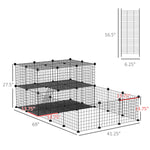 -PawHut Pet Playpen with Door, Small Animal Cage, for Guinea Pigs, Chinchilla, Indoor and Outdoor Use, 69"L x 41.5"W x 27.5"H, Black - Outdoor Style Company