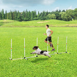 -PawHut Sturdy Dog Weaves Poles Pet Speed and Agility Equipment Dogs Obstacle Outdoor w/ Storage Bag - Outdoor Style Company