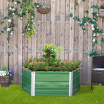 Outdoor and Garden-Pentagon Raised Garden Bed, Elevated Large Metal Planter Box w/ Install Gloves for Backyard, Patio to Grow Vegetables, and Flowers, Green - Outdoor Style Company