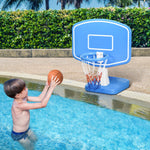 Miscellaneous-Pool Basketball Hoop Poolside with Ball, Pump for Inground Pools, Swimming Pool Games, Blue - Outdoor Style Company