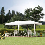 Miscellaneous-Pop Up Canopy 19' x 10' Heavy Duty Pop Up with Sturdy Frame, UV Fighting Roof, Carry Bag for Patio, Backyard, Beach, Garden, White - Outdoor Style Company