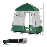 Miscellaneous-Pop Up Shower Tent w/ Two Rooms, Shower Bag, Floor and Carrying Bag, Portable Privacy Shelter, Instant Changing Room for 2 Person, Green - Outdoor Style Company