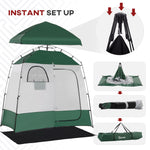 Miscellaneous-Pop Up Shower Tent w/ Two Rooms, Shower Bag, Floor and Carrying Bag, Portable Privacy Shelter, Instant Changing Room for 2 Person, Green - Outdoor Style Company
