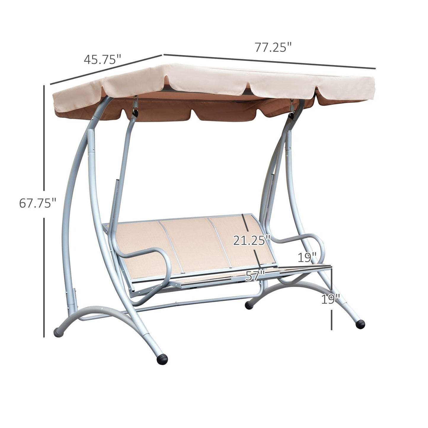 Outdoor and Garden-Porch Swing with Stand and Adjustable Canopy Outdoor Swing Chair Bench - Outdoor Style Company