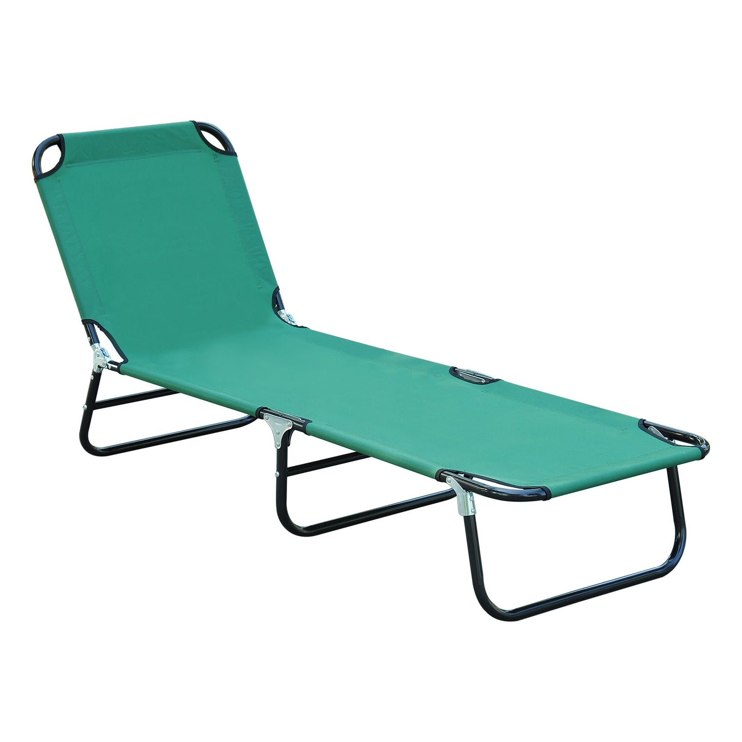 Outdoor and Garden-Portable Outdoor Patio Lounge Chair, Lightweight Folding Sun Chaise Lounger w/ 5-Position Adjustable Backrest for Beach, Poolside, Green - Outdoor Style Company