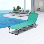 Outdoor and Garden-Portable Outdoor Patio Lounge Chair, Lightweight Folding Sun Chaise Lounger w/ 5-Position Adjustable Backrest for Beach, Poolside, Green - Outdoor Style Company
