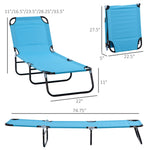 Outdoor and Garden-Portable Outdoor Sun Lounger, Lightweight Folding Chaise Lounge Chair w/ 5-Position Adjustable Backrest for Beach, Poolside and Patio - Outdoor Style Company