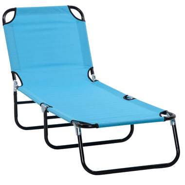 Outdoor and Garden-Portable Outdoor Sun Lounger, Lightweight Folding Chaise Lounge Chair w/ 5-Position Adjustable Backrest for Beach, Poolside and Patio - Outdoor Style Company
