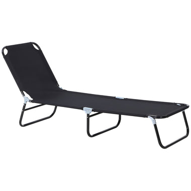 Outdoor and Garden-Portable Outdoor Sun Lounger, Lightweight Folding Chaise Lounge Chair w/ 5-Position Adjustable Backrest for Beach, Poolside and Patio, Black - Outdoor Style Company