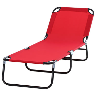 Outdoor and Garden-Portable Outdoor Sun Lounger, Lightweight Folding Chaise Lounge Chair w/ 5-Position Adjustable Backrest for Beach, Poolside and Patio, Red - Outdoor Style Company