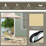 Outdoor and Garden-Portable Patio Lounge Chair Outdoor Lightweight Folding Sun Chaise Lounge Chair w/ 5-Position Adjustable Backrest for Beach, Poolside, Beige - Outdoor Style Company