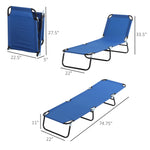 Outdoor and Garden-Portable Patio Lounge Chair Outdoor Lightweight Folding Sun Chaise Lounge Chair w/ 5-Position Adjustable Backrest for Beach, Poolside, Blue - Outdoor Style Company