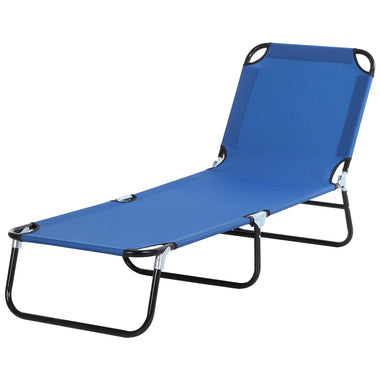Outdoor and Garden-Portable Patio Lounge Chair Outdoor Lightweight Folding Sun Chaise Lounge Chair w/ 5-Position Adjustable Backrest for Beach, Poolside, Blue - Outdoor Style Company