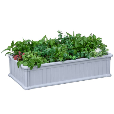 Outdoor and Garden-Raised Garden Bed 48.5" Planter Box For Cultivation Flowers Herbs Veggies & Fruits For Garden Backyard Patio Grey - Outdoor Style Company