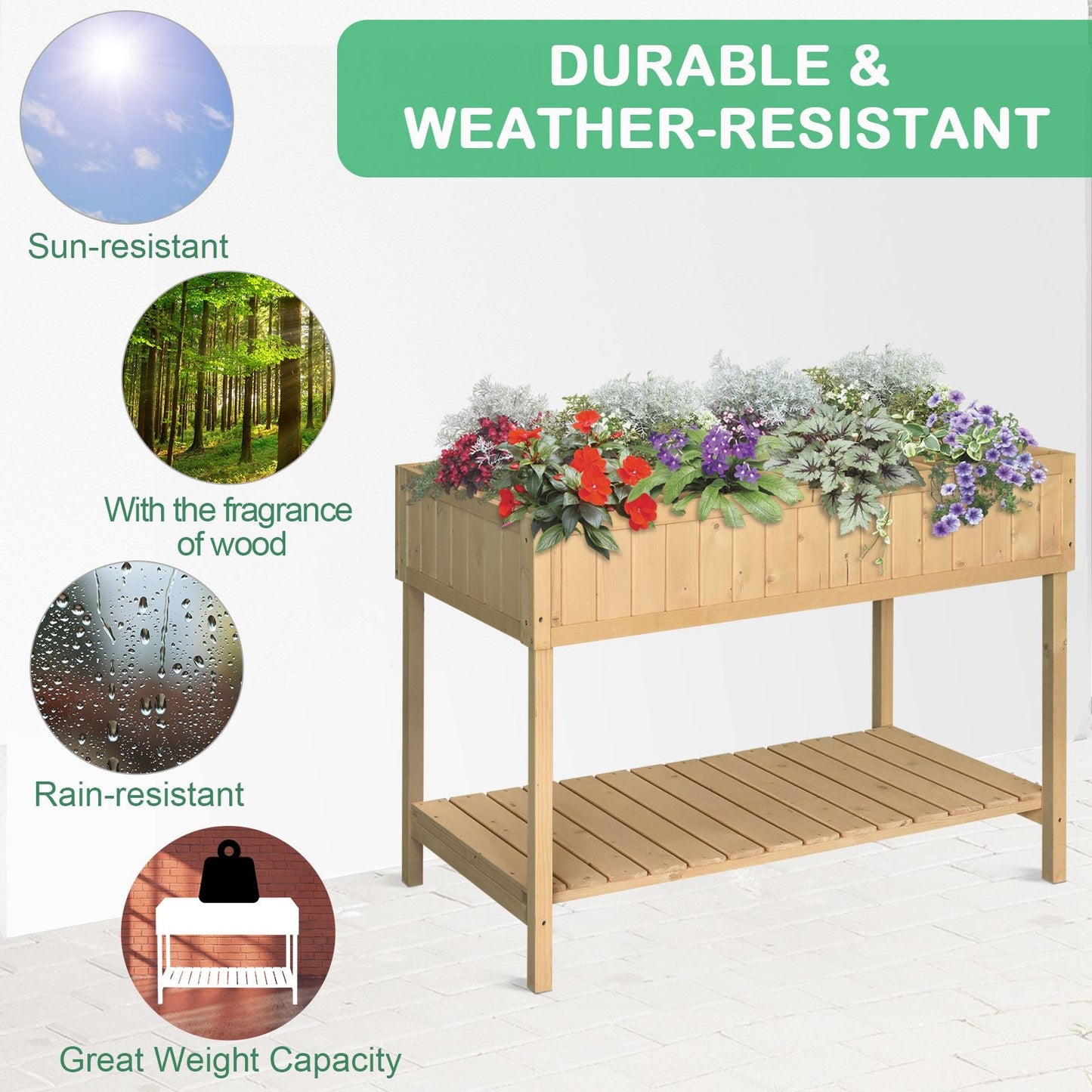 Outdoor and Garden-Raised Wooden Garden Bed Grid Planter Stand with 8 Slots Perfect for Limited Garden Space to Grow Herbs Veggies and Flowers - Outdoor Style Company