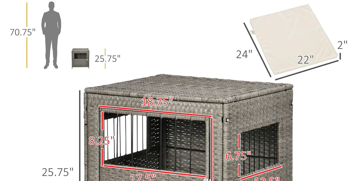 Illustration of Pet House With Crate Rattan