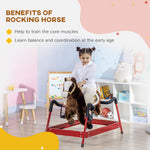 Toys and Games-Ride on Horse, Kids Spring Rocking Horse, Interactive Horse with Realistic Sounds for 5-12 years old, Dark Brown - Outdoor Style Company